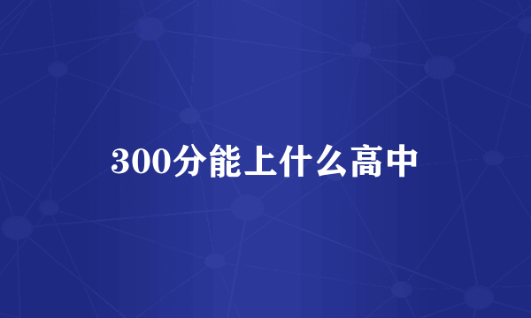 300分能上什么高中