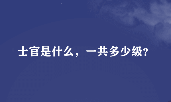 士官是什么，一共多少级？