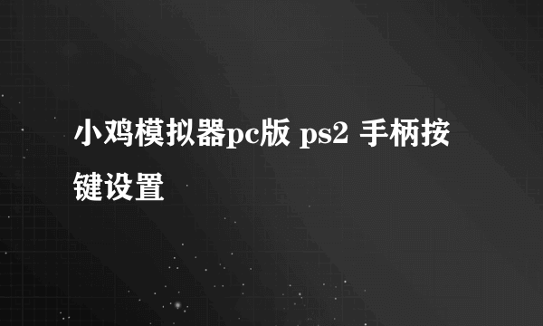 小鸡模拟器pc版 ps2 手柄按键设置