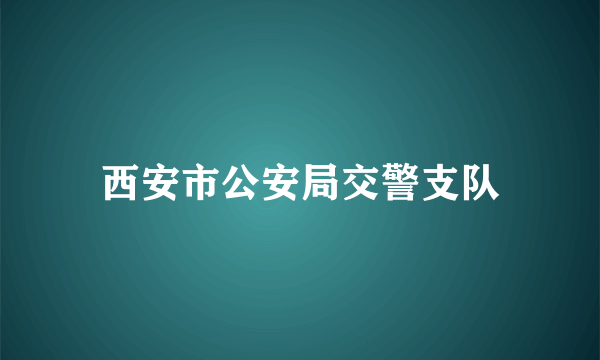 西安市公安局交警支队