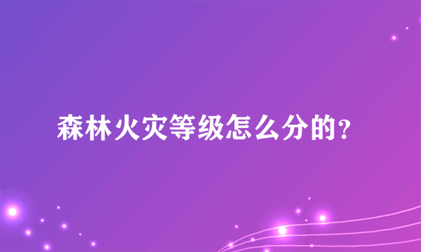 森林火灾等级怎么分的？