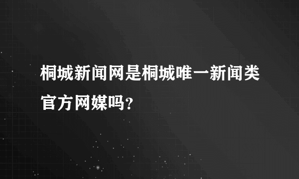 桐城新闻网是桐城唯一新闻类官方网媒吗？