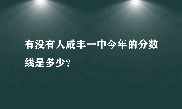 有没有人咸丰一中今年的分数线是多少？