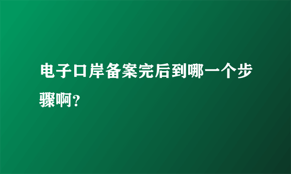 电子口岸备案完后到哪一个步骤啊？