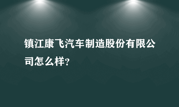 镇江康飞汽车制造股份有限公司怎么样？