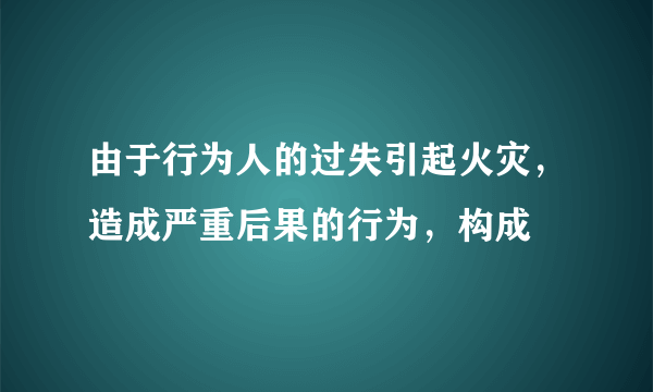 由于行为人的过失引起火灾，造成严重后果的行为，构成