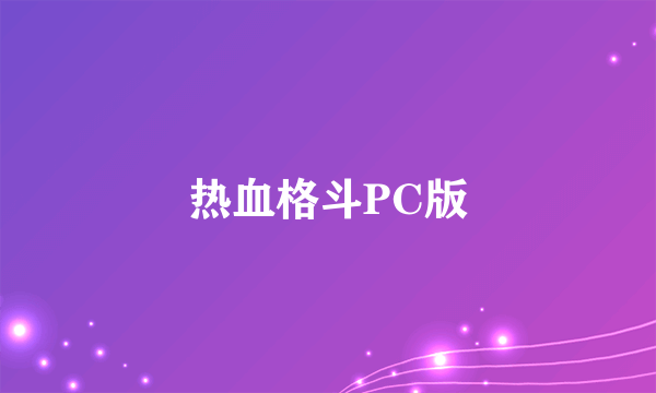 热血格斗PC版