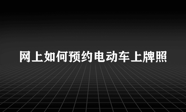 网上如何预约电动车上牌照