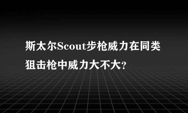 斯太尔Scout步枪威力在同类狙击枪中威力大不大？