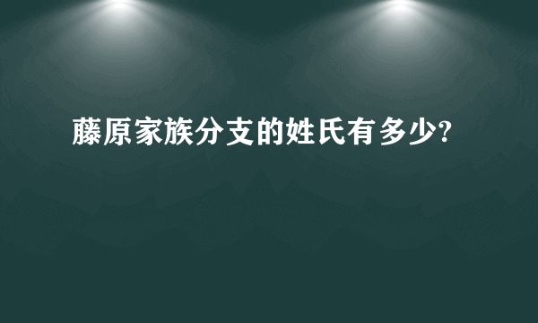 藤原家族分支的姓氏有多少?