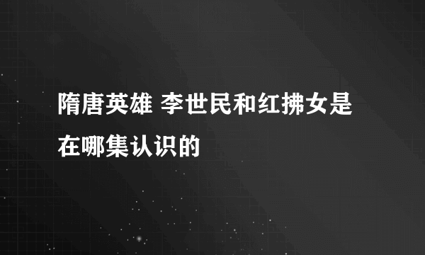 隋唐英雄 李世民和红拂女是在哪集认识的