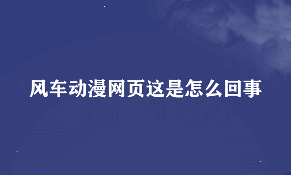 风车动漫网页这是怎么回事