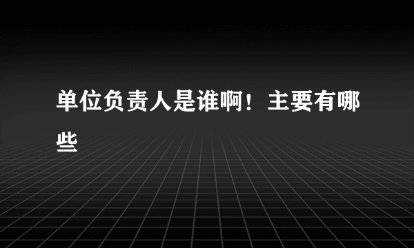 单位负责人是谁啊！主要有哪些