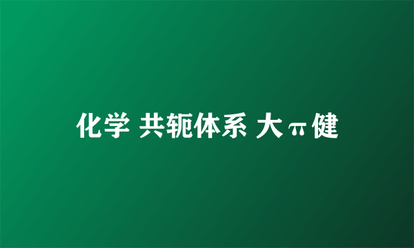 化学 共轭体系 大π健