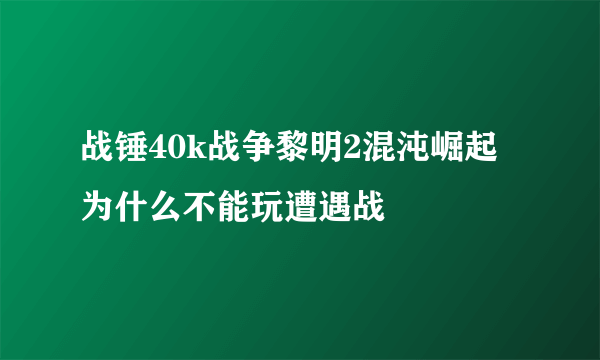 战锤40k战争黎明2混沌崛起为什么不能玩遭遇战