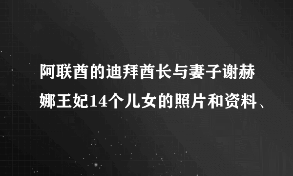 阿联酋的迪拜酋长与妻子谢赫娜王妃14个儿女的照片和资料、