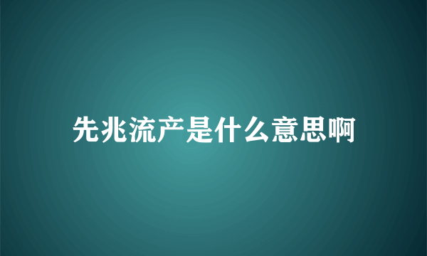 先兆流产是什么意思啊