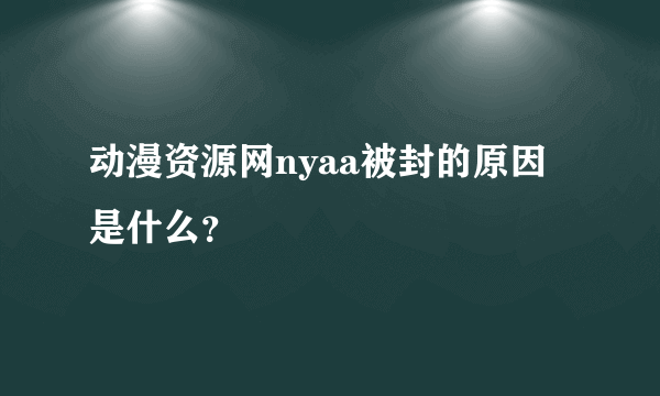 动漫资源网nyaa被封的原因是什么？