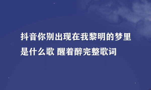 抖音你别出现在我黎明的梦里是什么歌 醒着醉完整歌词