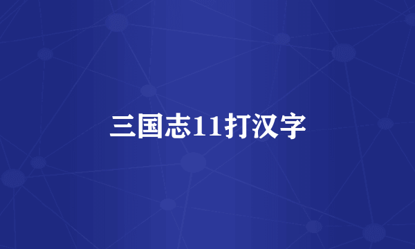 三国志11打汉字