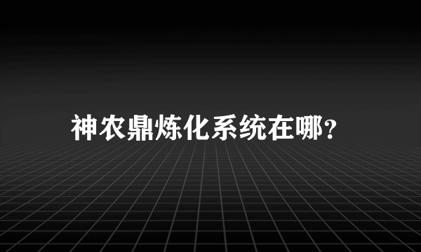 神农鼎炼化系统在哪？