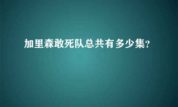 加里森敢死队总共有多少集？