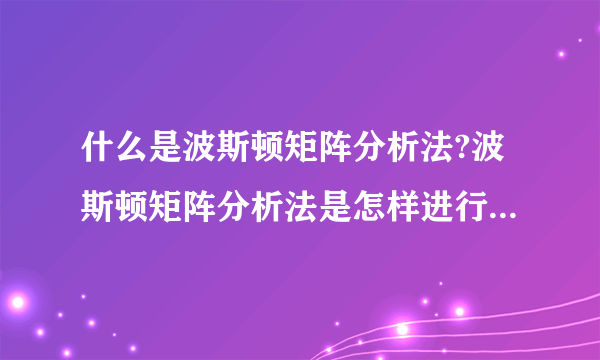 什么是波斯顿矩阵分析法?波斯顿矩阵分析法是怎样进行战略选择的?