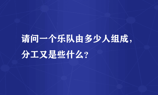 请问一个乐队由多少人组成，分工又是些什么？