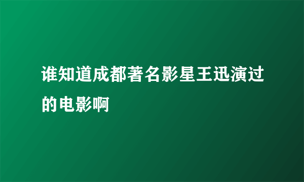 谁知道成都著名影星王迅演过的电影啊