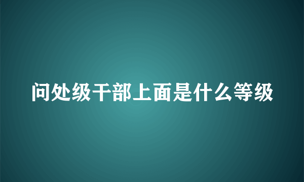 问处级干部上面是什么等级