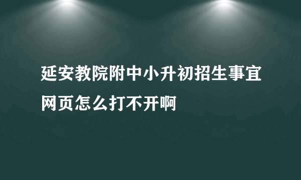 延安教院附中小升初招生事宜网页怎么打不开啊