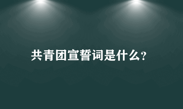 共青团宣誓词是什么？