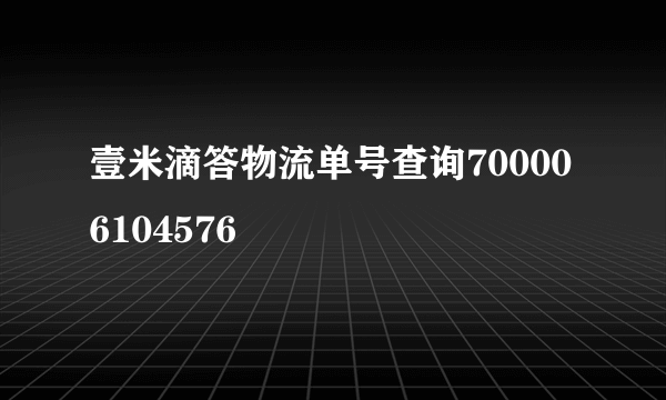 壹米滴答物流单号查询700006104576