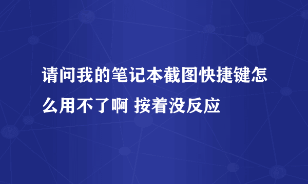 请问我的笔记本截图快捷键怎么用不了啊 按着没反应