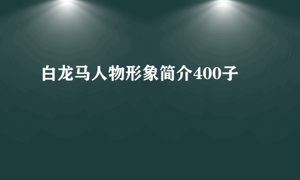 白龙马人物形象简介400子