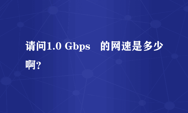 请问1.0 Gbps   的网速是多少啊？