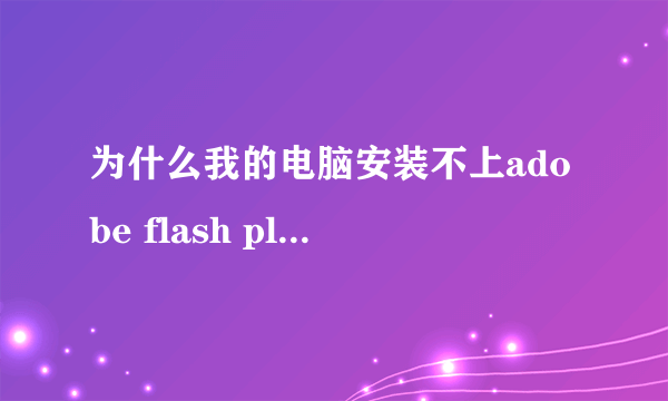 为什么我的电脑安装不上adobe flash play 9，怎样安装？