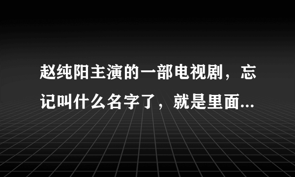 赵纯阳主演的一部电视剧，忘记叫什么名字了，就是里面竟然有三个一模一样的他，有点悬疑的