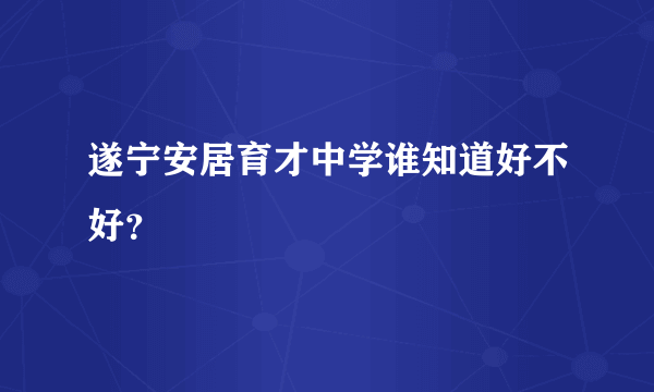 遂宁安居育才中学谁知道好不好？