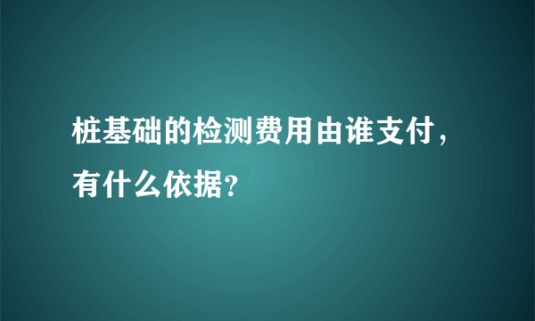 桩基础的检测费用由谁支付，有什么依据？