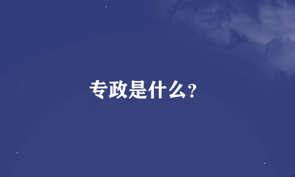 专政是什么？