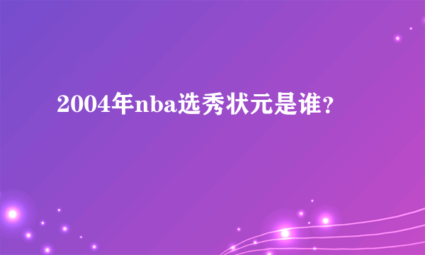 2004年nba选秀状元是谁？