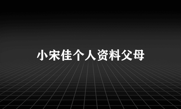 小宋佳个人资料父母