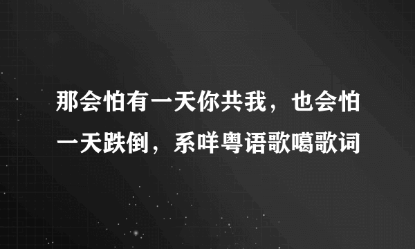 那会怕有一天你共我，也会怕一天跌倒，系咩粤语歌噶歌词