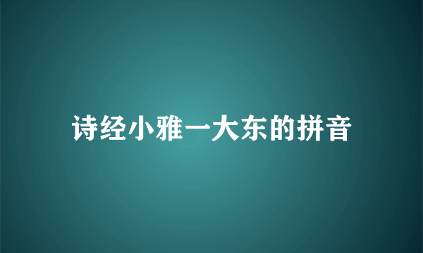 诗经小雅一大东的拼音