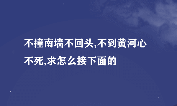 不撞南墙不回头,不到黄河心不死,求怎么接下面的