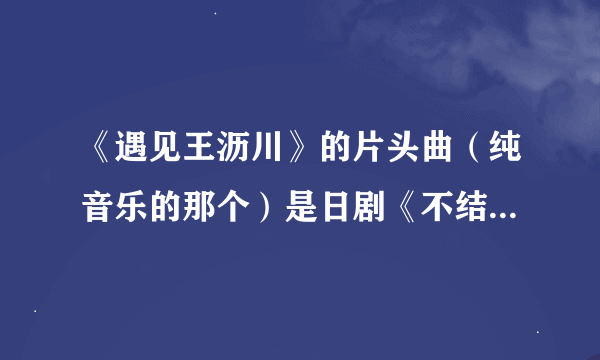 《遇见王沥川》的片头曲（纯音乐的那个）是日剧《不结婚》的主题曲，