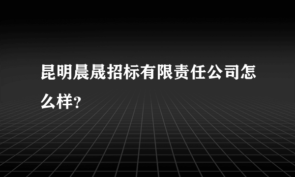 昆明晨晟招标有限责任公司怎么样？