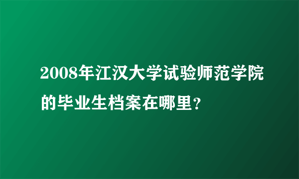 2008年江汉大学试验师范学院的毕业生档案在哪里？