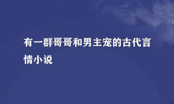 有一群哥哥和男主宠的古代言情小说